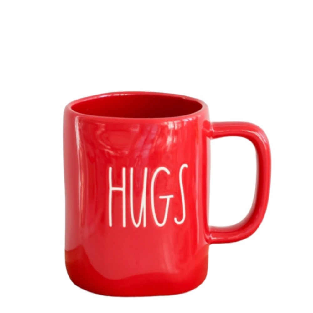 NEW Rae Dunn Red Hugs & Kisses Double Sided Mug Valentine’s Day